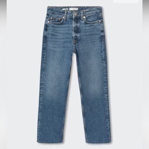 NWT Mango 328 Havana2 Straight High Waist Regular Fit Cropped Jeans Size 4